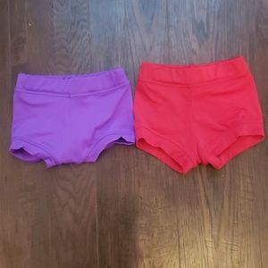 2 Pair Balera Sm Fitted Dance or Gymnastics Shorts